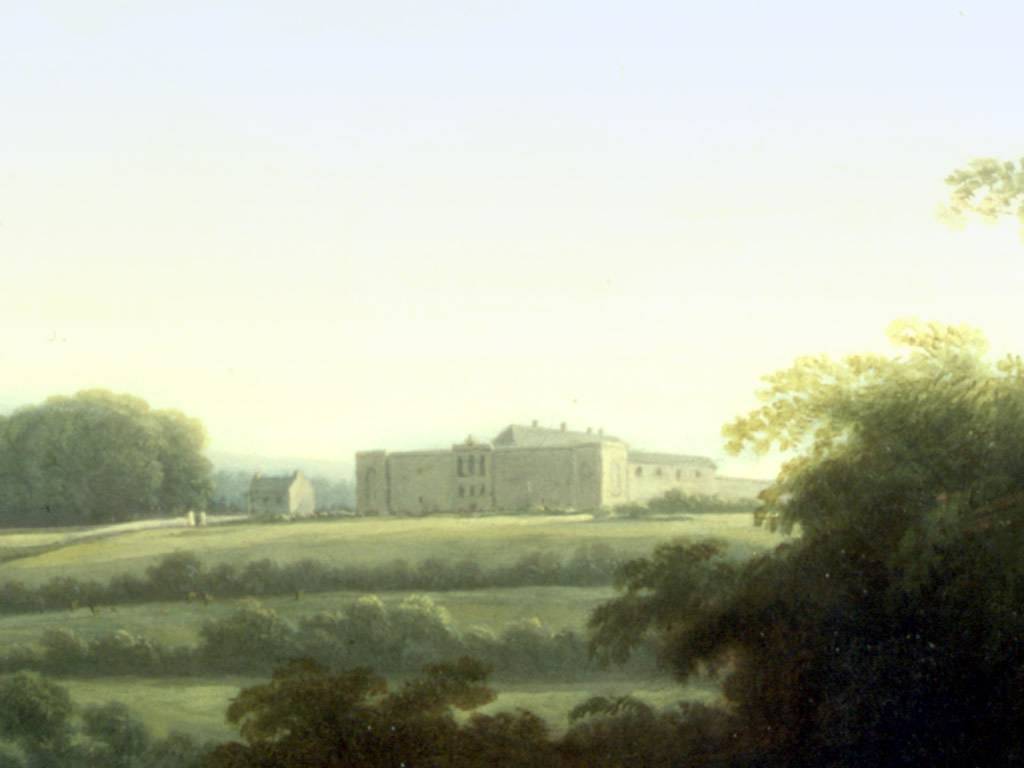 William Ashford, ‘A View of Dublin from Chapelizod’ 1795-1798 (mionsonra), ola ar chanbhás, Dánlann Náisiúnta na hÉireann.